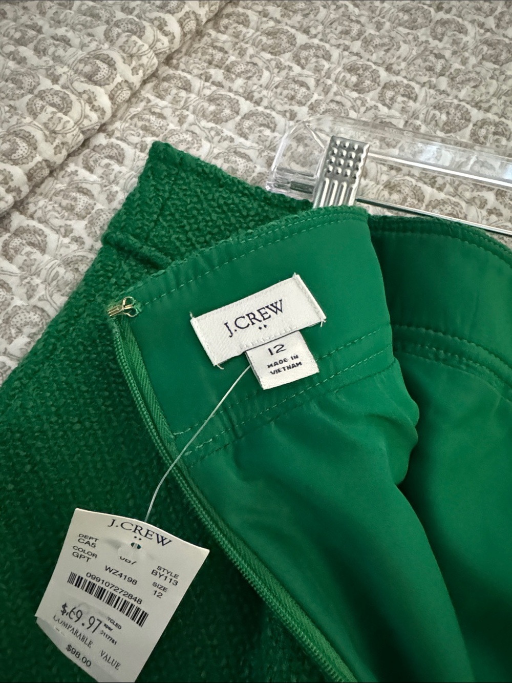 J. Crew Green A-Line Skirt - Picture 3 of 3